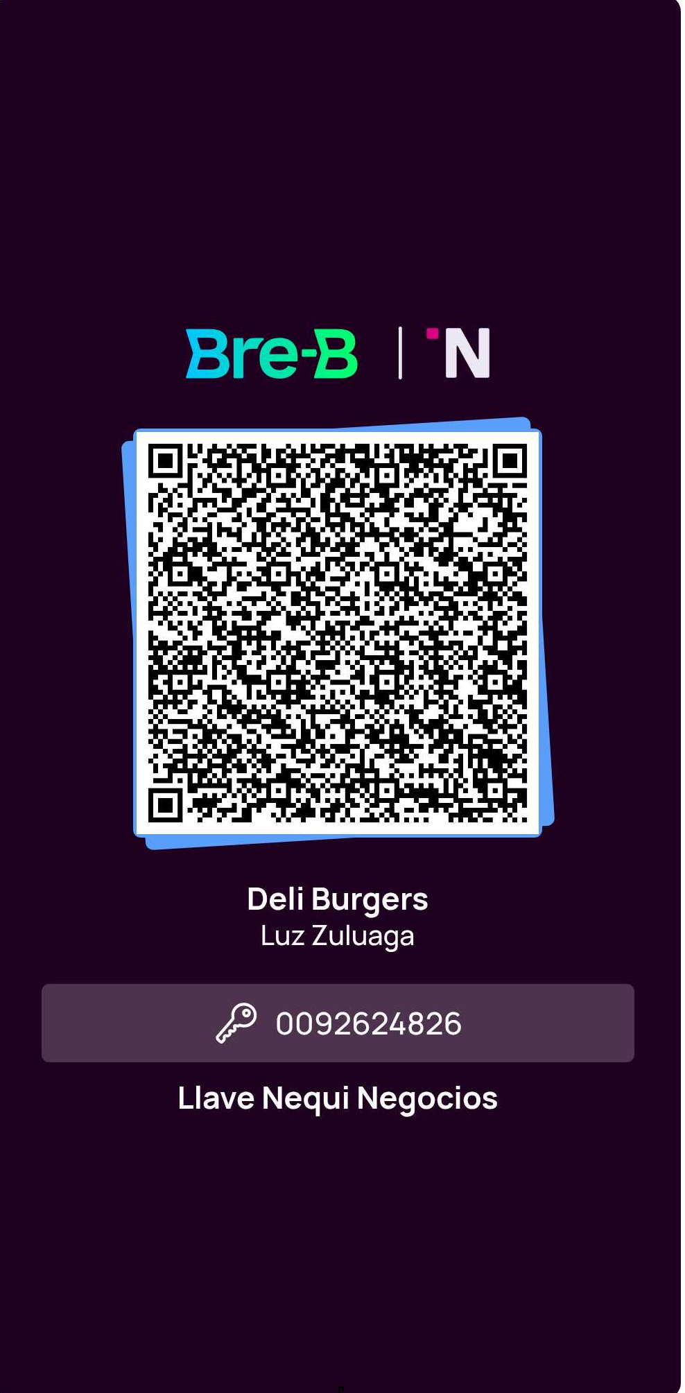 Código QR para pagar por llaves